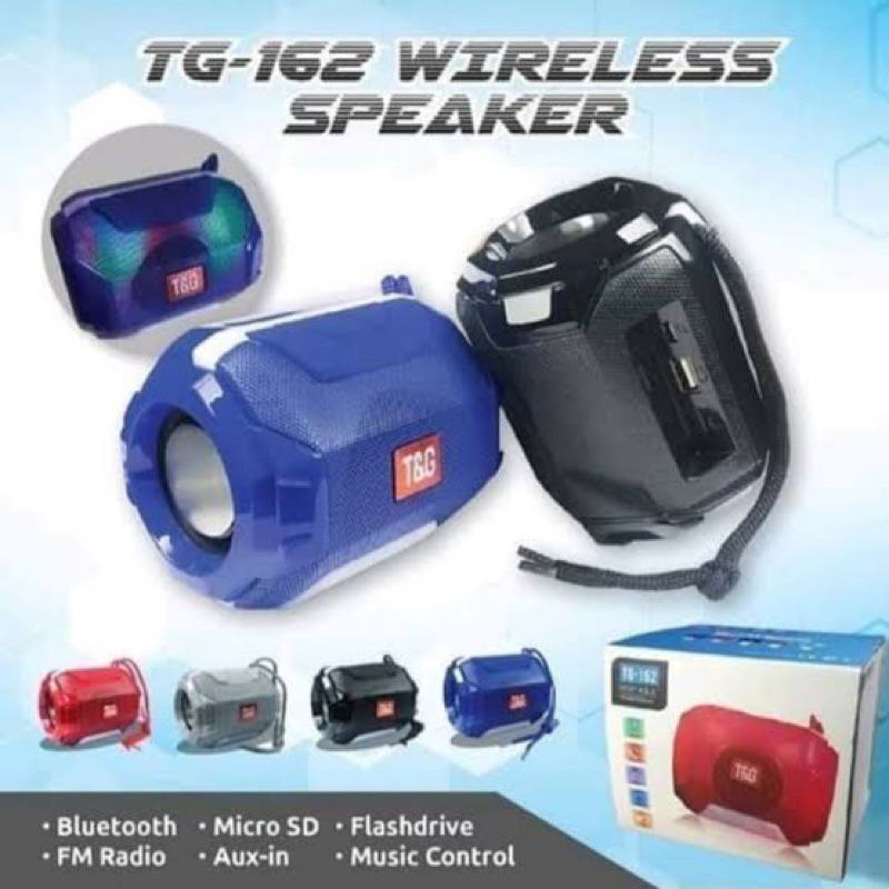 SPEAKER BLUETOOTH S162 LED MUSIC PORTABLE WIRELESS SPEAKER TG162 PROMO..!!