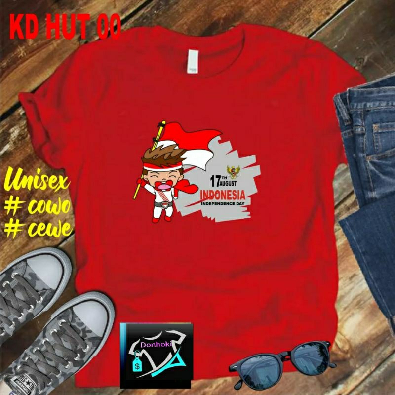 KAOS ORANG BENDERA dtf Hut RI 78 Kaos Terlaris 17 Agustus 1945 78 Kemerdekaan Indonesia Kaos Merah Putih Hitam Kaos Cewek Cowok Anak