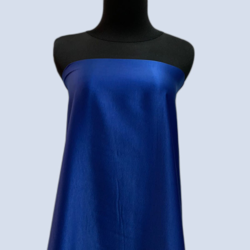 Bahan Kain Satin Maxmara Pure Silk Original Warna Biru BCA Biru Elektrik