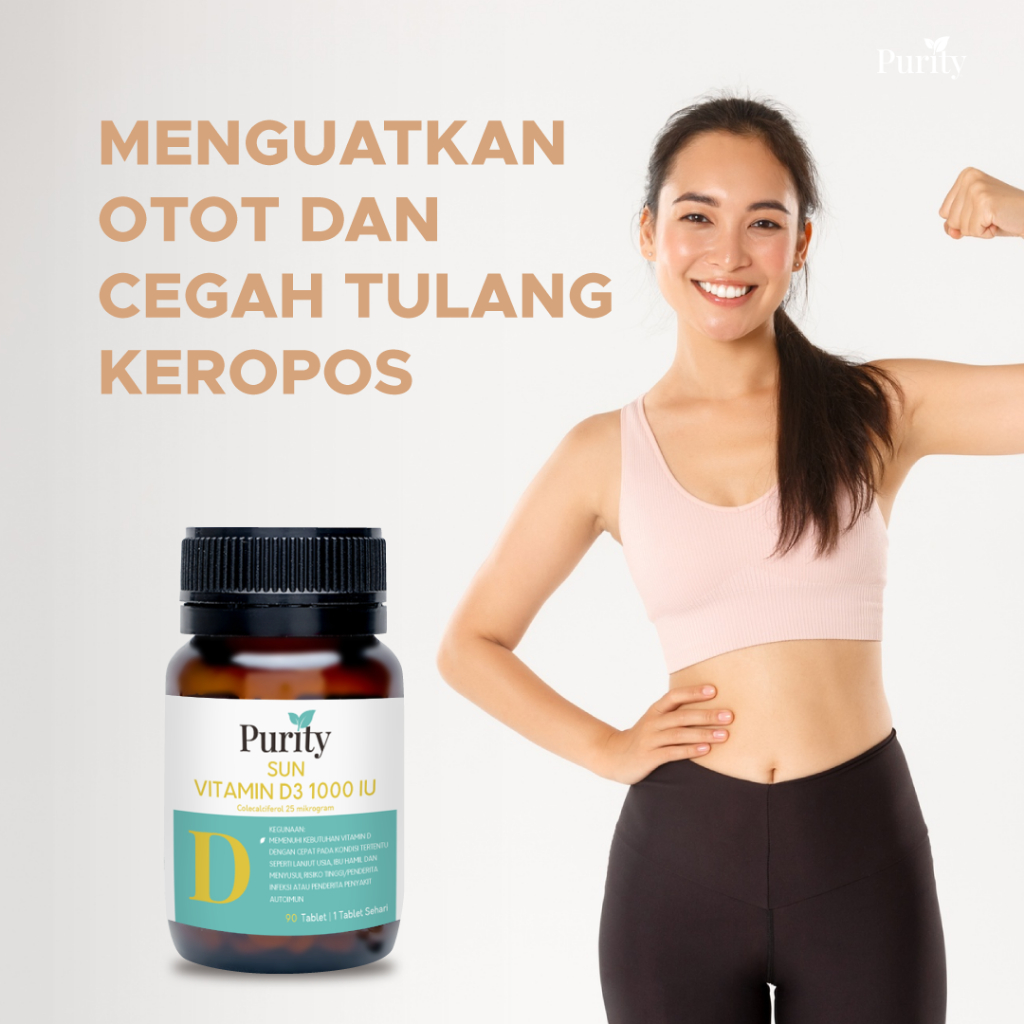 Purity Sun Vitamin D3 1000 IU 90 Tablet / Vitamin D3 / Vitamin daya Tahan Tubuh / Multivitamin