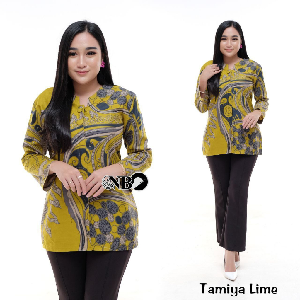 Batik Couple Modern Atasan Blouse Batik Kerja Kantor Wanita Seragam Batik M L XL XXL