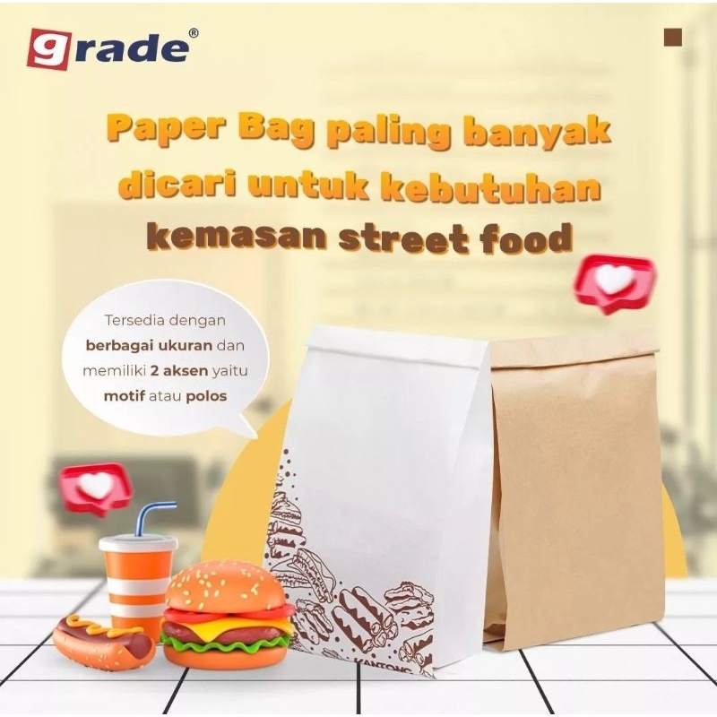 [isi 100] paper bag grade kantong kertas 13x8x25 cm / paper bag coklat / kraft bag