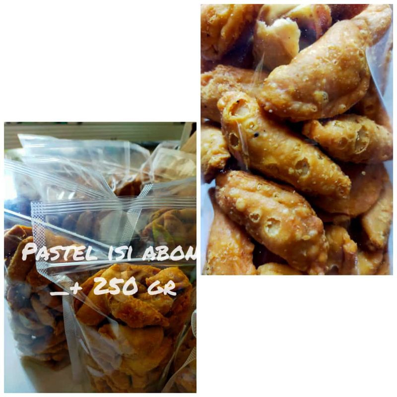 

Sumpia isi udang-+300 g dan Pastel isi abon -+250 g, krupuk kulit ikan-+50g