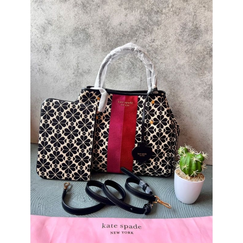 KS flower jacquard everything medium tote