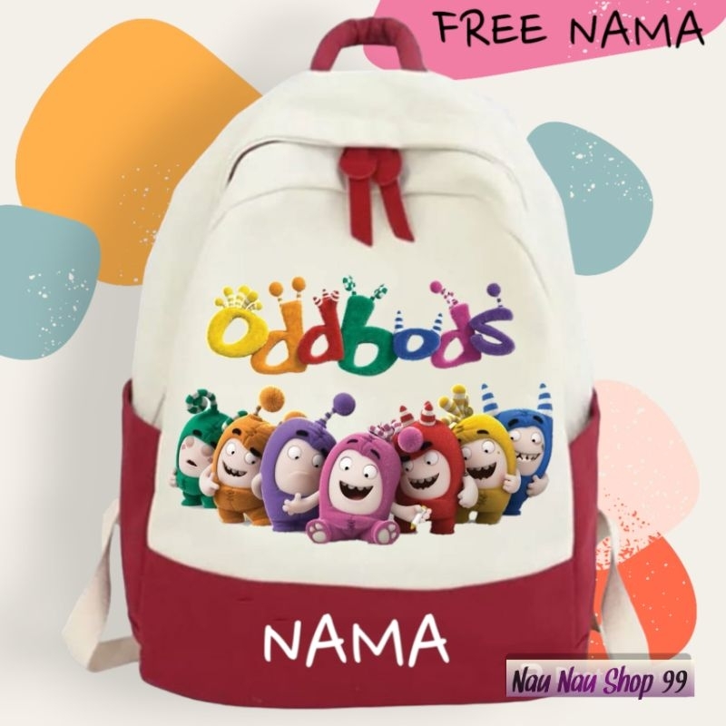 (FREE NAMA) TAS RANSEL ANAK kartun ODDBODS