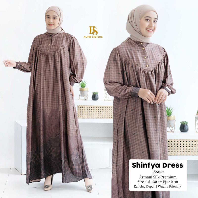 SHINTYA DRESS MAXI JUMBO ARMANI SILK MOTIF BY HIJAB SISTER (LD 130)