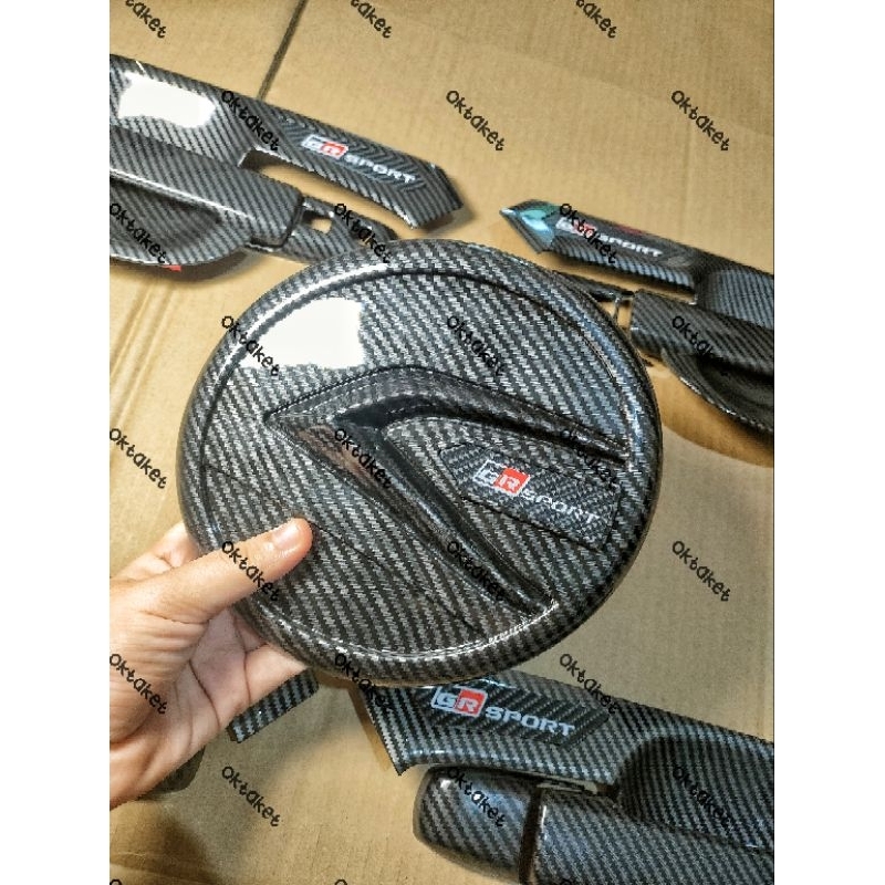 tank cover tutup  tangki Agya Ayla 2023 2024 2025 Sporty Hitam Chrome carbon