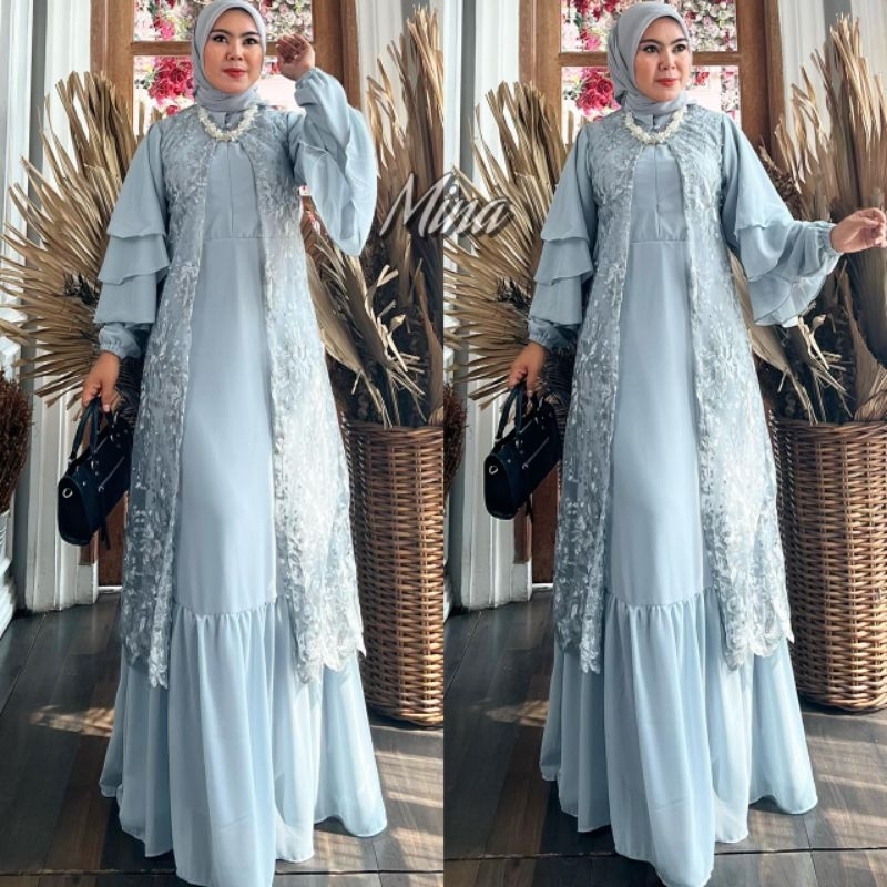 Gamis Cardigan Mina Original Butik