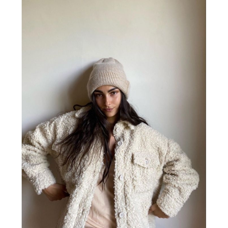 uo shirt jacket urban outfitters Faux shearling sherpa jaket