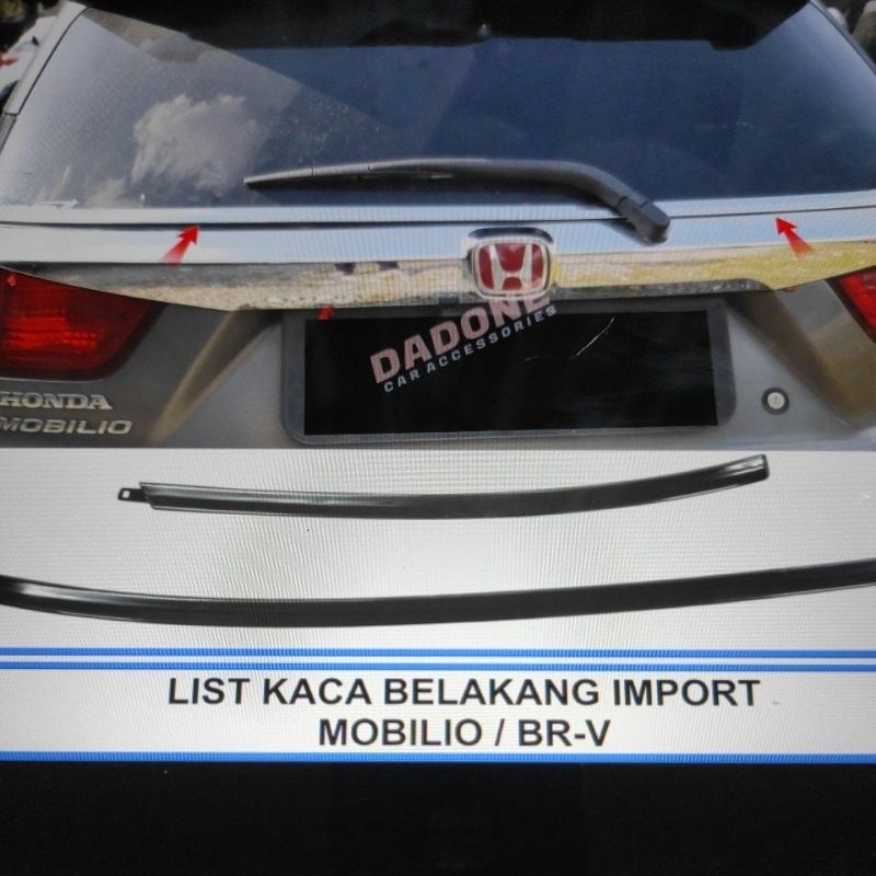 list lis kaca pintu bagasi belakang mobil honda brv BR-V / mobilio tempel chrome crome