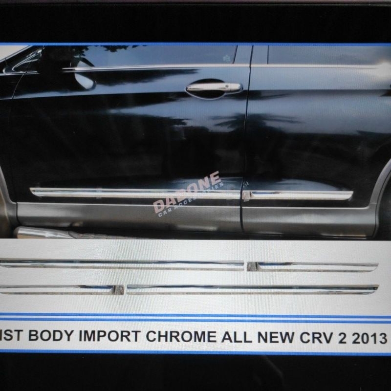 lis list body bodi samping mobil honda CR-V crv 2 2013 chrome crome tempel