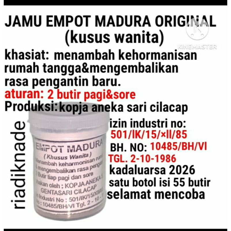 JAMU MADURA Empot Ayam Rapet Luar Dalam Pil VIRGIN perapat Miss V Obat Keputihan