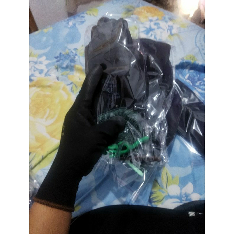 Sarung Tangan Working Safety Hitam 1 Pak 10 Pasang Lapis karer GROSIR Sarung Tangan serbaguna