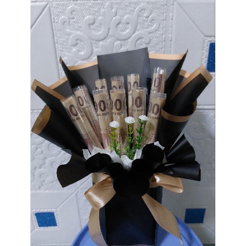 

buket mini/rangkaian buket uang/buket uang 10 slot/buket bunga/buket 10 lembar uang