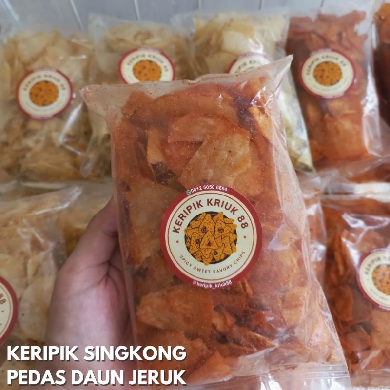 

Keripik Singkong Pedas Daun Jeruk