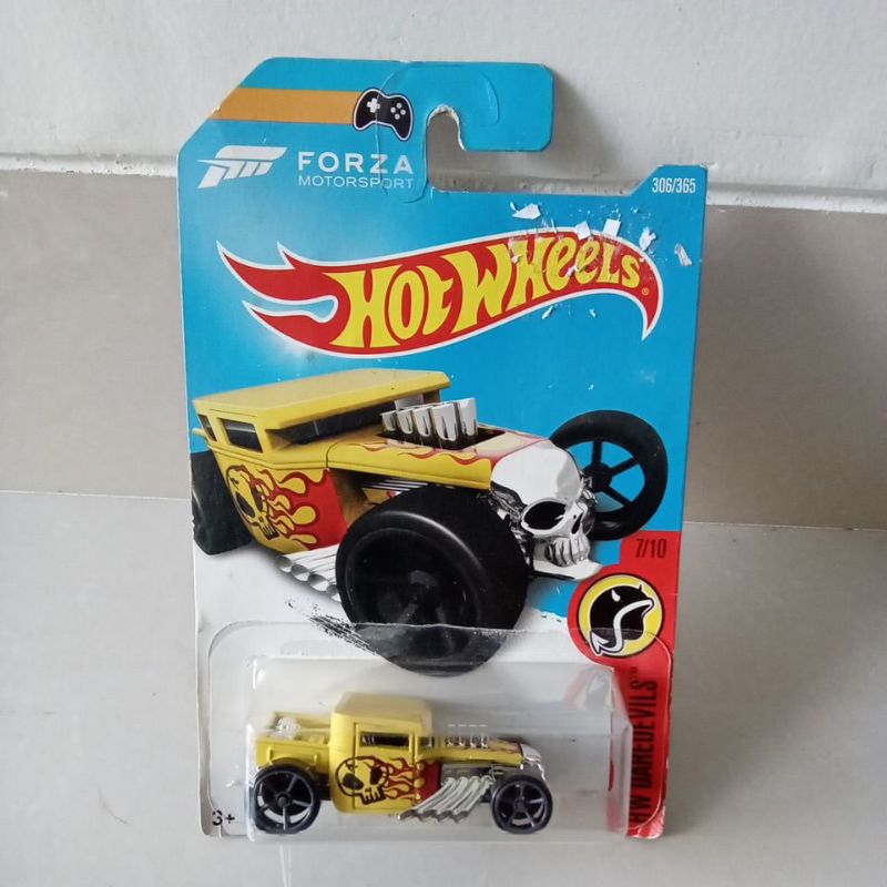 bone shaker hotwheels forza daredevils kuning