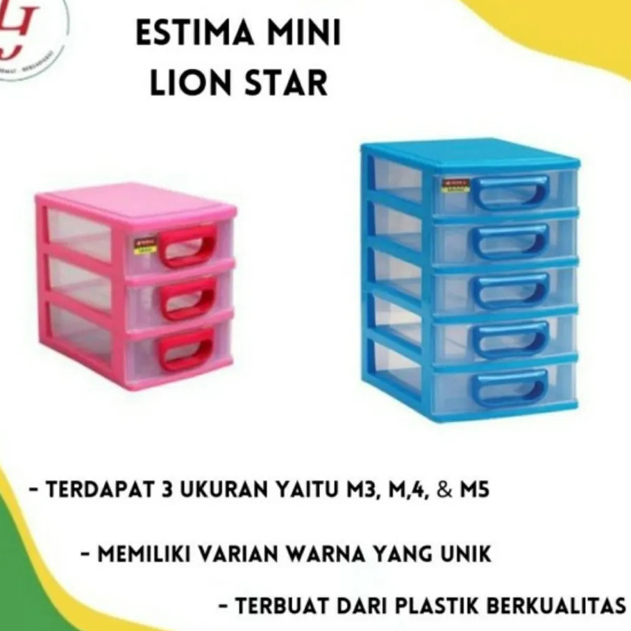 Lion Star Estima Mini M3 - Laci Kecil Rak Plastik 3 Susun