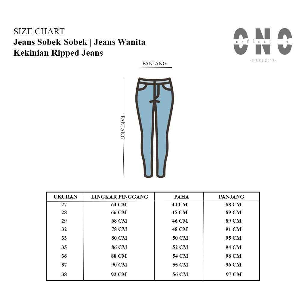 Jeans Sobek-Sobek  | Jeans Wanita Kekinian Ripped Jeans