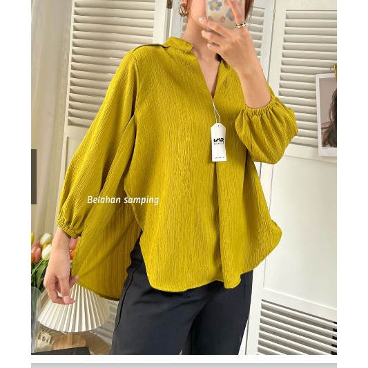 Baju atasan wanita terbaru - blouse lady crush crinkle - atasan lady crush - livia blouse lady crush - Blouse Wanita Polos - Atasan Wanita Lady crush - Blouse Lady Crush - Outer Premium Wanita - Livia Lady Crush Original - Bahan Tebal Adem