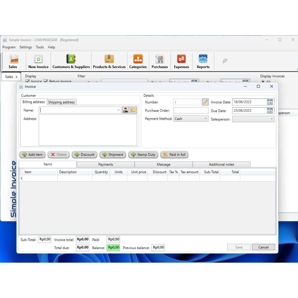SimpleSoft Simple Invoice 2023 Full Lisensi Lifetime Software untuk membuat invoice penjualan