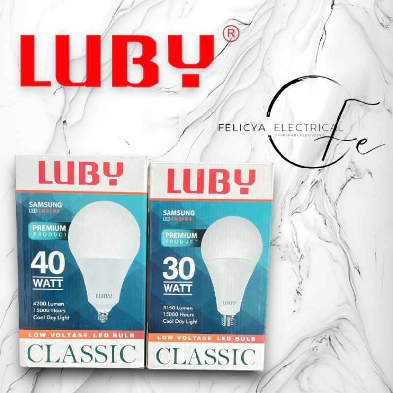 LAMPU LED LUBY CLASSIC WATT BESAR 30W 40W 50W PUTIH TERANG