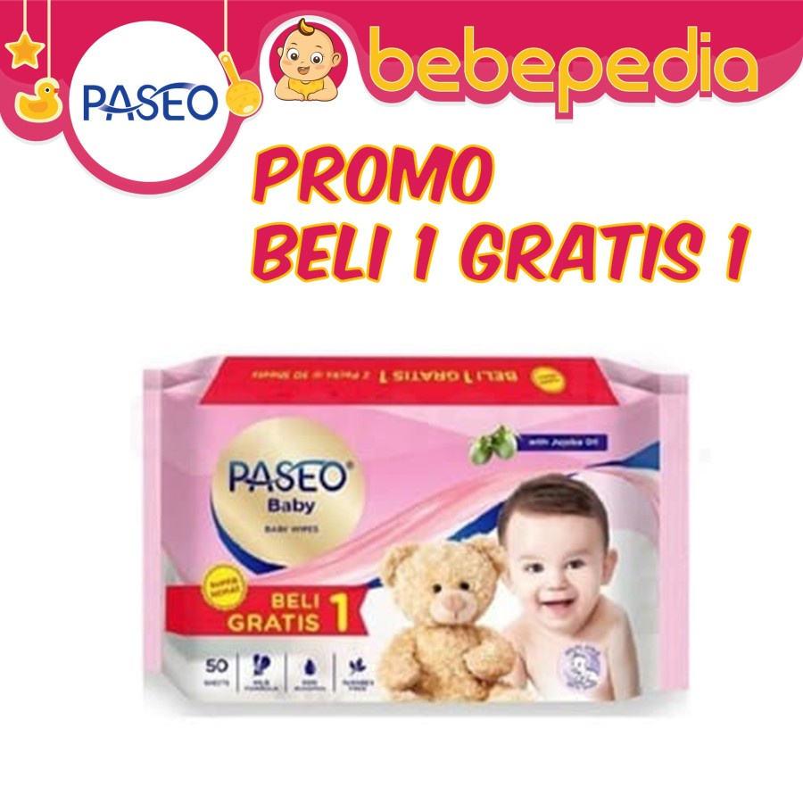 Paseo Baby Wipes Tissue Basah Bayi Paseo 50sheet BUY 1 GET 1