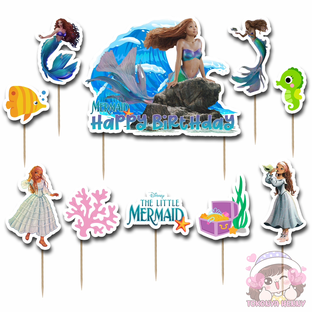 Topper Cake Hiasan Kue Ulang Tahun Anak motif THE LITTLE MERMAID 2023