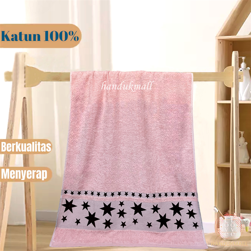 Handuk Mandi Dewasa 100% Bahan Katun Ukuran Standart Dewasa Motif Bintang