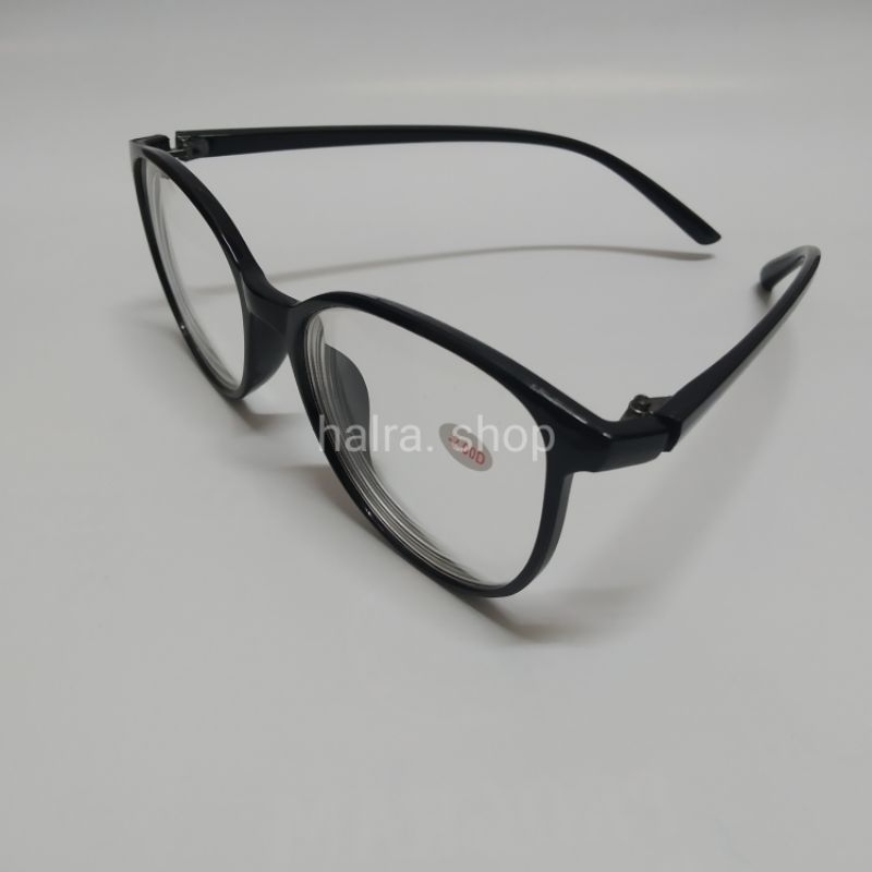 Kacamata minus model bulat frame plastik