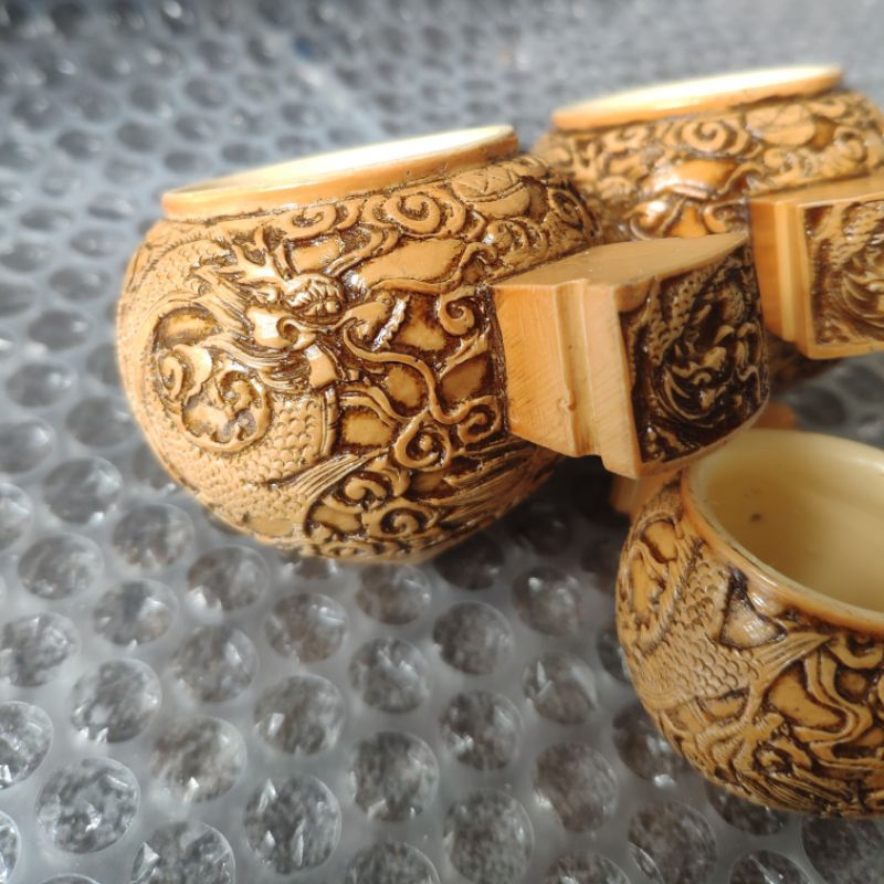 RK Cepuk mangkok pakan burung Anis/Murai dll motif Naga