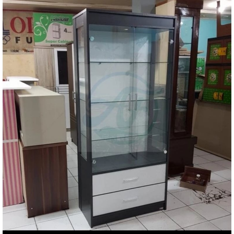 Rak Hias Kaca 1 Pintu Lemari Pajangan Display Cabinet JAZZ LH 400 JAZZ LH 800