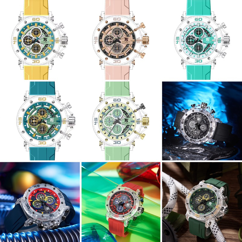 JAM TANGAN PRIA T5 H4004G/H 4004G Body Transparan Original