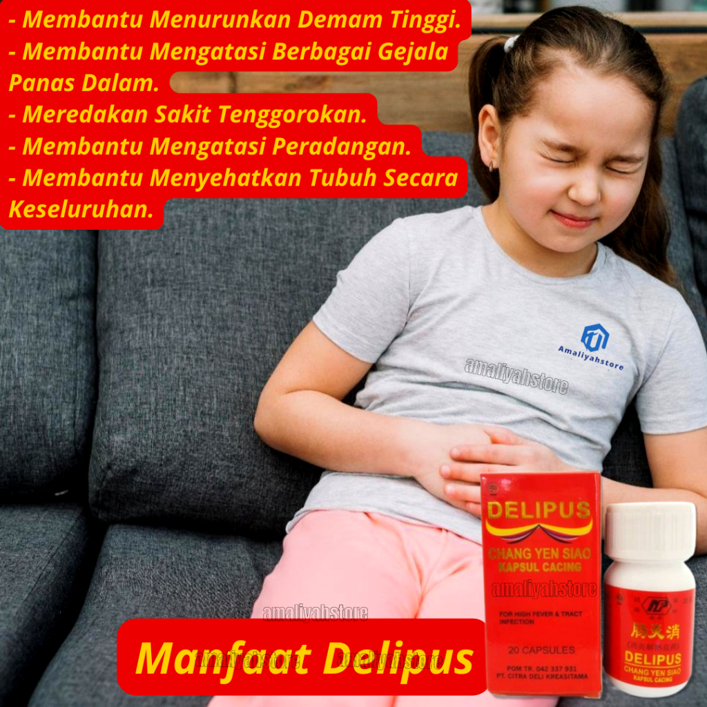 Delipus Obat Cacing Penambah Nafsu Makan Anak Dan Dewasa Kapsul Untuk Penambah Nafsu Makan Penurun Panas Demam Tipes Radang Tenggorokan Sakit Panas Dalam Sariawan Di Lidah