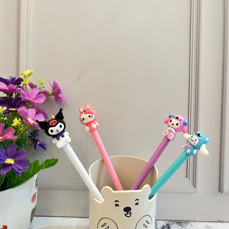 

Pulpen Gel Sanrio Custom Pen Gel Melody Kuromi Purin Cinamorol Pen Gel Unik Alat Tulis Kantor Lucu Termurah