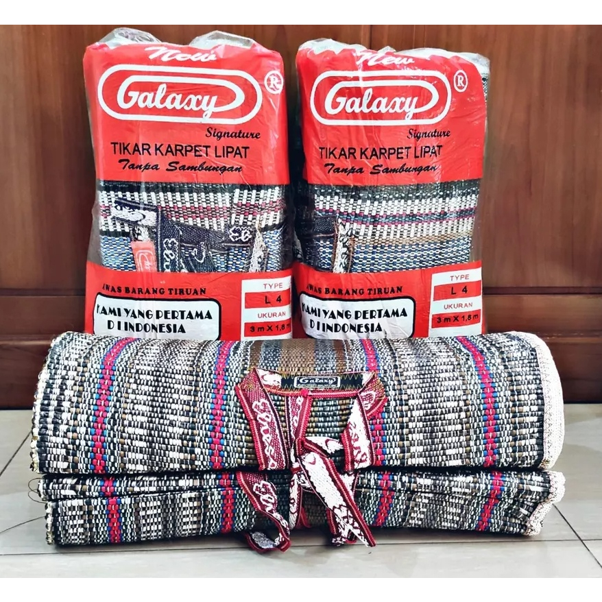 Promo tikar gulung lipat piknik eresas galaxy 3x2m tikar karpet anyam lipat elresas erasas