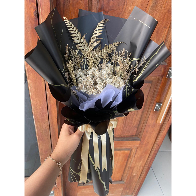 Buket bunga kering/buket bunga edelweis/buket wisuda