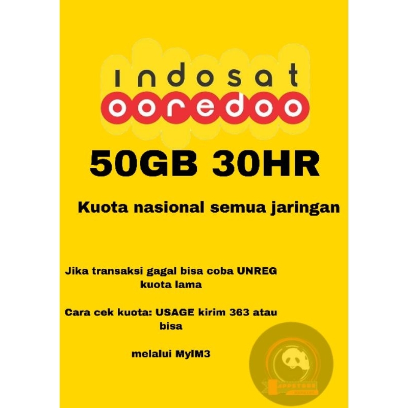 kuota Indosat 50Gb kuota utama full 24 jam paket data Indosat 50Gb 30Hari