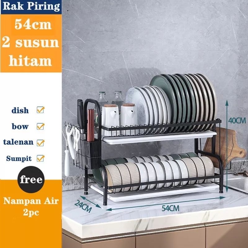 MH80RAK PIRING DAPUR STAINLESS STEEL RAK PENYIMPANAN PIRING/RAK PENGERING RAK MANGKOK PIRING/RAK CUCI PIRING WASTAFEL RAK PIRING STAINLESS RAK DAPUR BEST