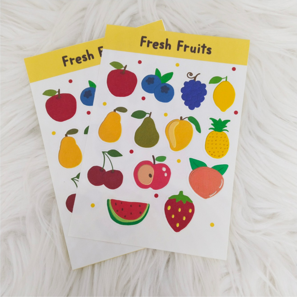 

ZIBA-C005 Sticker sheet mini Kiss cut sticker fresh fruits untuk journal/scrapbook