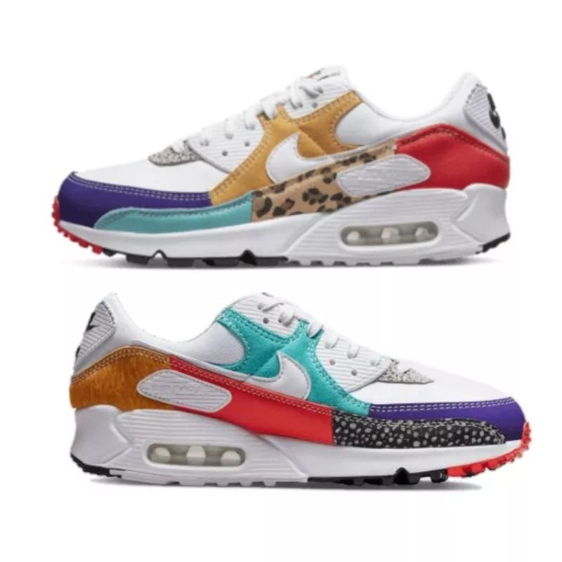 Preloved Nike Air Max 90 SE Original Free Box Color White-Light Curry Blanc Size 7.5 UK 5 cm 24.5 BR