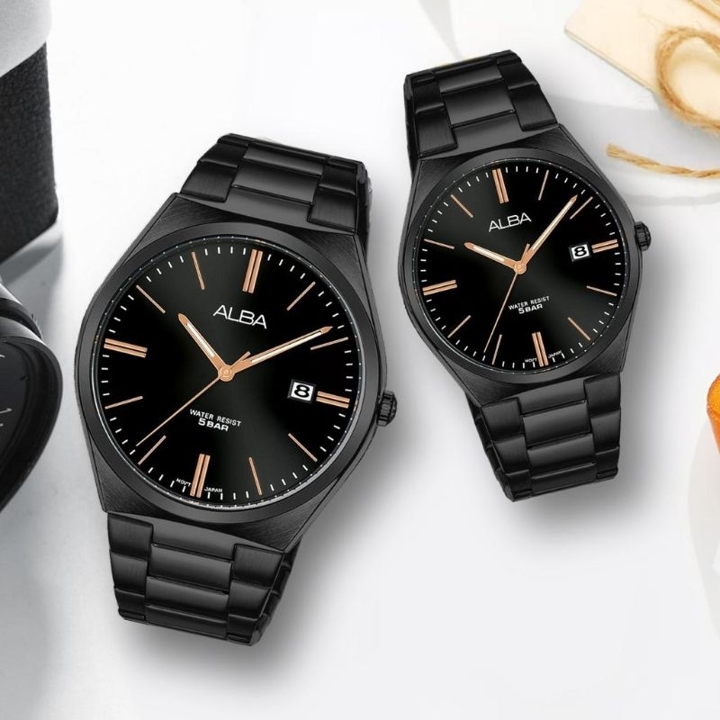 Jam Tangan Cauple Alba Tangal Aktif Rantai Stell Tahan Air