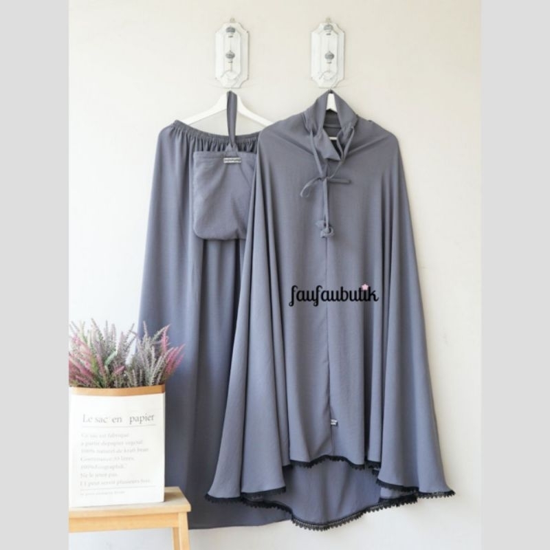 Mukena Khawla by faufauhijab bahan crincle