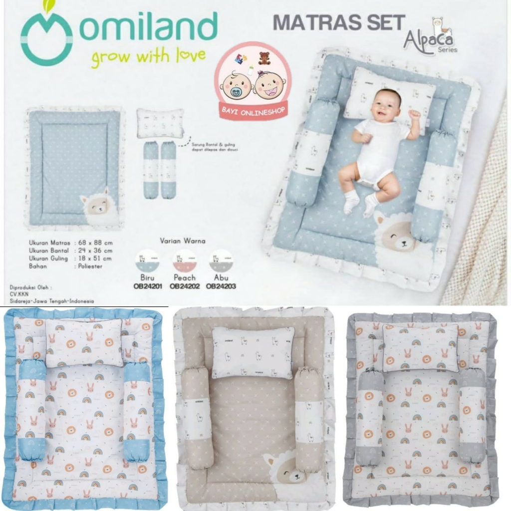 Omiland Baby Mattress Matras Bayi Set Bantal Guling Rainbow OB24171 - Bayi Online Shop