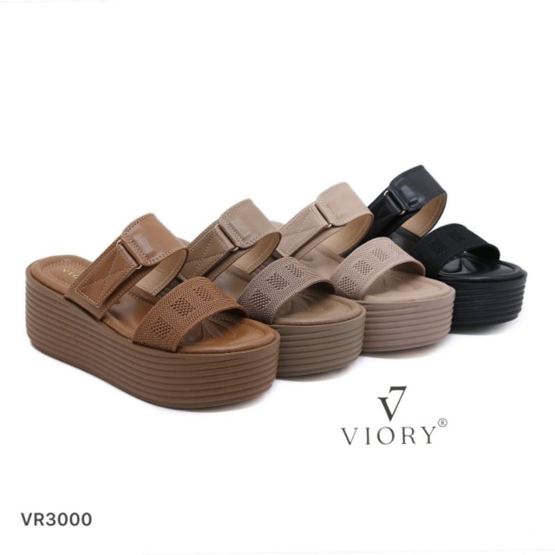 VIORY Wedges Sandals Double Straps Shoes #VR3000 ORIGINAL