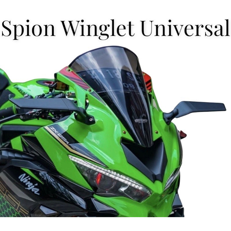 TERMURAH Spion Winglet FULL CNCN Stealth Rear Mirror Spion Motor Stealht Winglet Universal Ninja Zx25R Zx10R Zx636 Z10R R6 Ninja 250 Fi Karbu Nmax Pcx Cbr 250r R15 R25 Dll