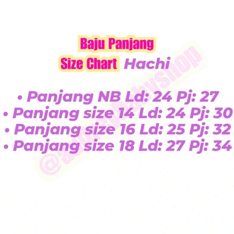 Hachi Baju Panjang Kancing Depan Warna / Putih (3 pcs )