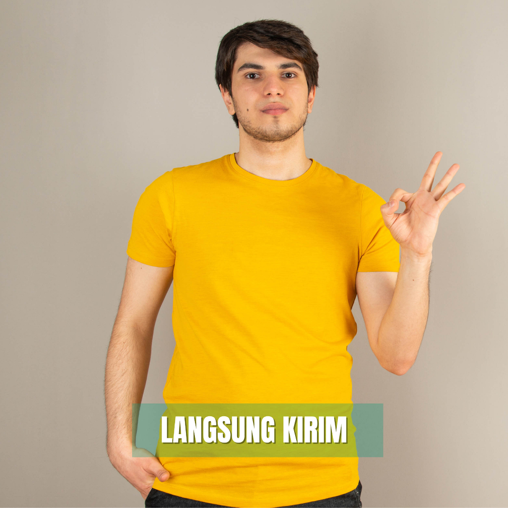 Kaos Polos Kuning GOLD Cotton Combad 30s - Ready Big Size upto 5XL