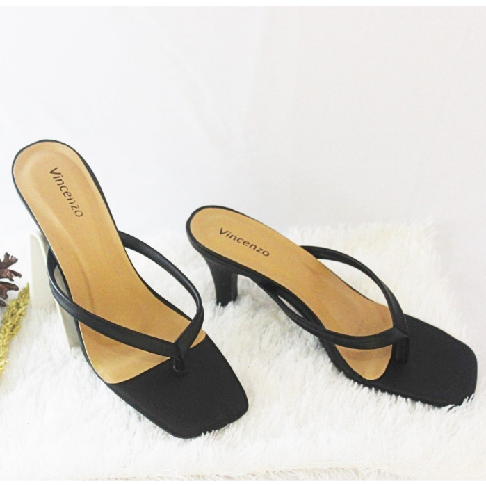 Sendal Heels Wanita Terbaru Sandal Hils Jepit Kekinian Sendal HighHeels Pesta Warna Hitam Salem Sage