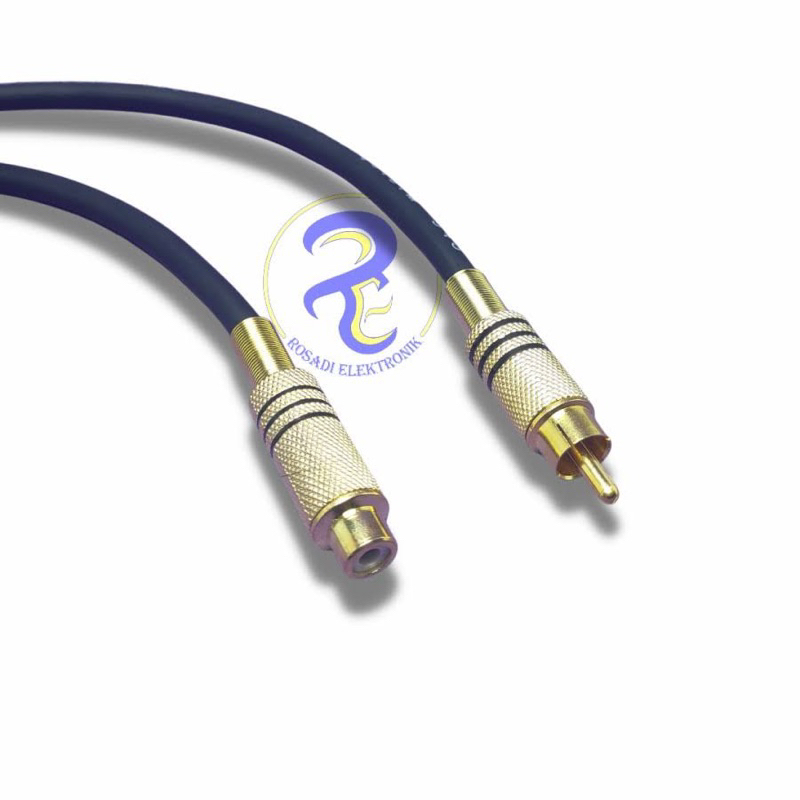 Kabel Extender Audio 2xRCA Male ke 2xRCA Female Panjang 1 Meter