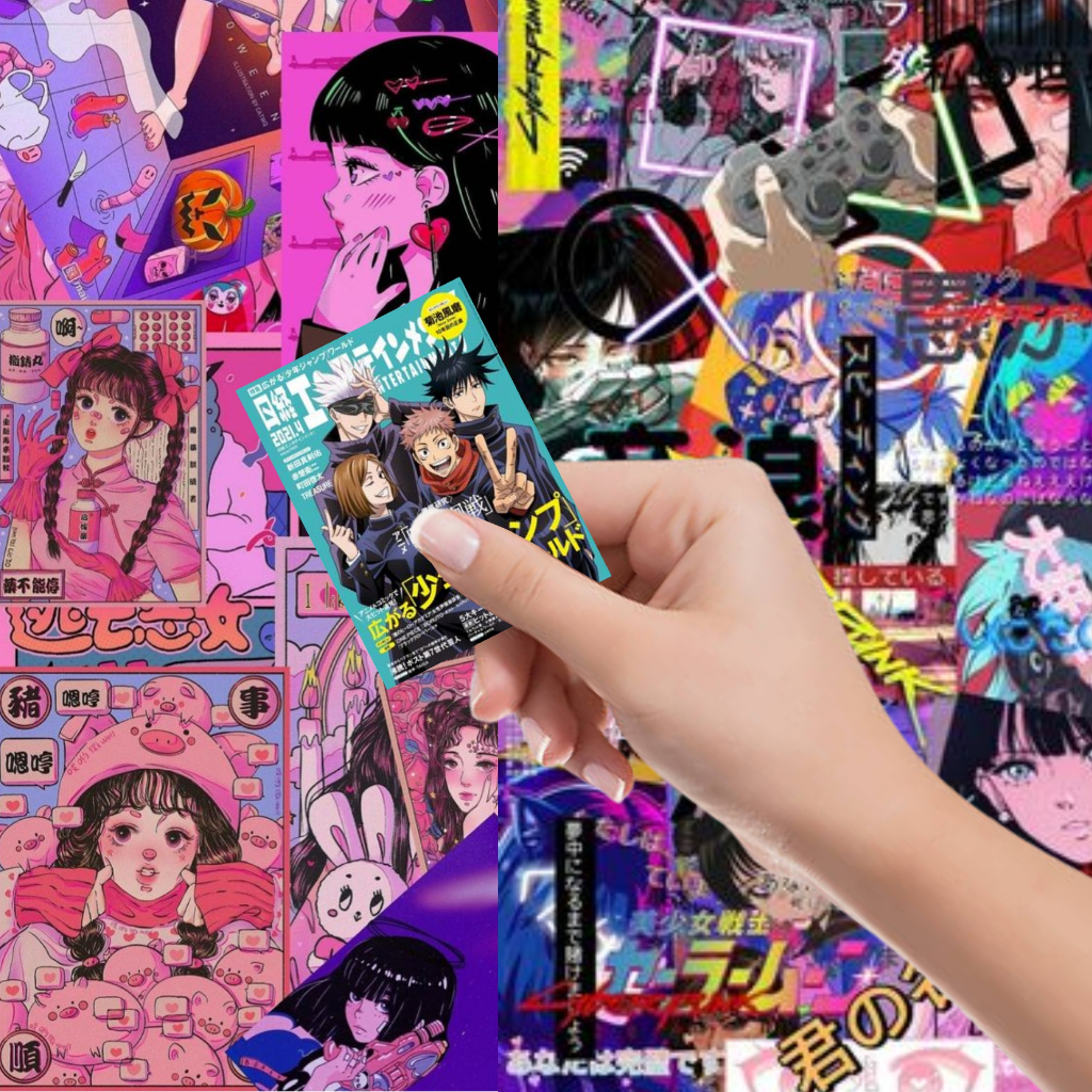 

42 pcs set stiker aestetic anime stiker